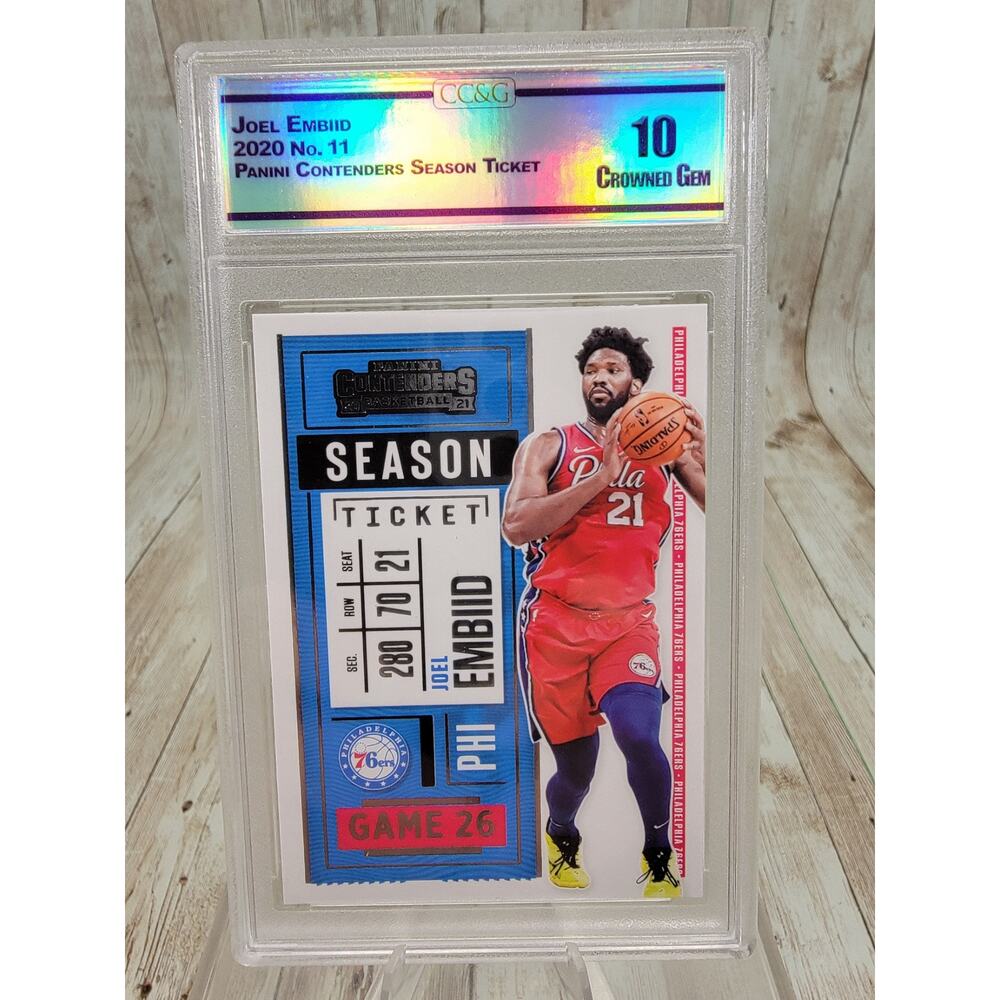 2020-21 Panini Contenders Basketball Green Game Ticket #11 Joel Embiid SP CCG 10